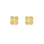 New Flat Van Cleef Alhambra Stud Earrings