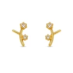 Two-stone and line earrings