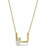 Square necklace with new pearls