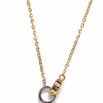 Small delicate Cartier double ring necklace