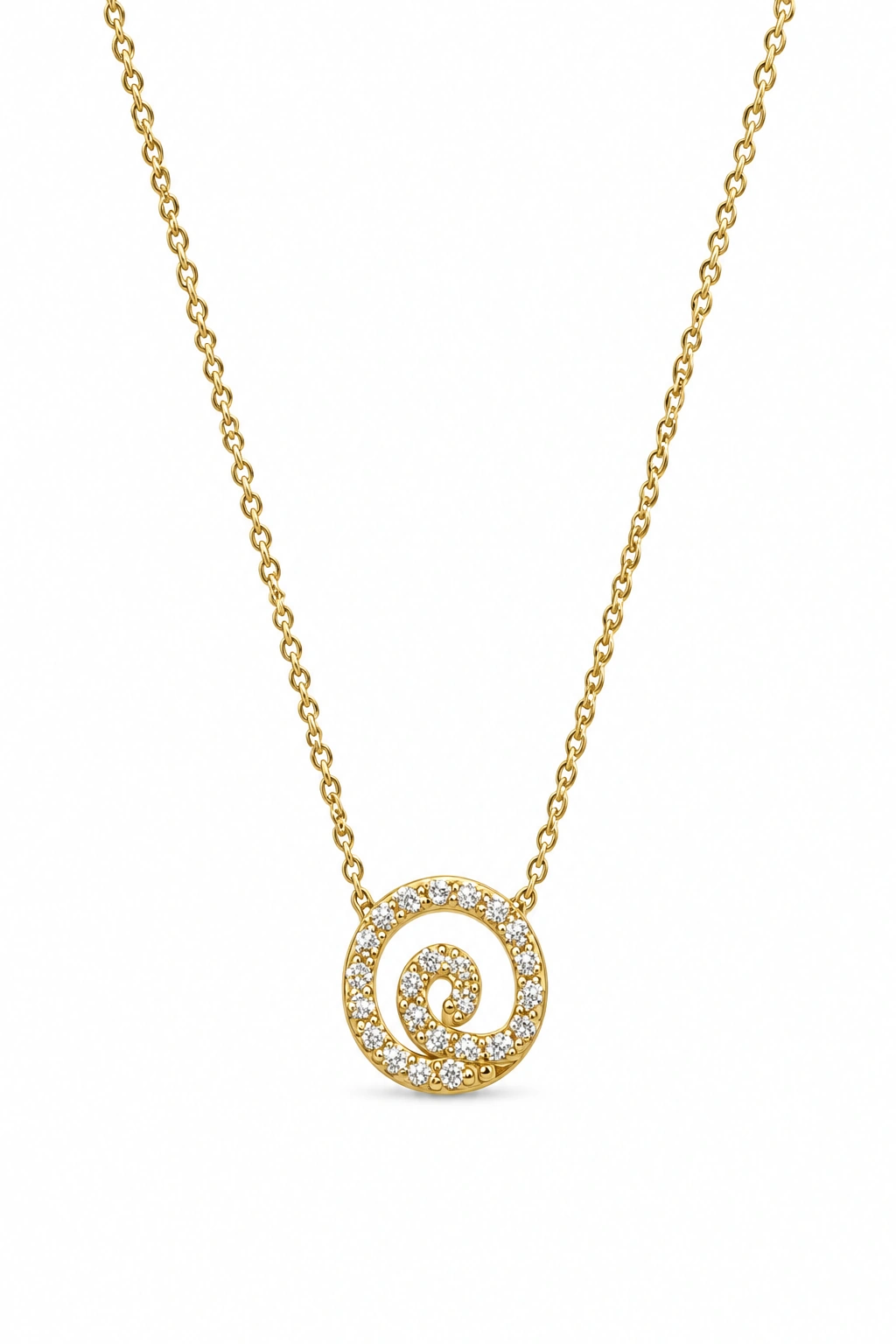 گردنبند حلقه مارپیج نگینی Gemstone spiral ring necklace