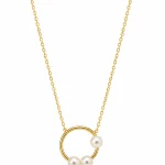 Delicate circle and pearl necklace