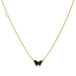 Delicate butterfly and pearl necklace