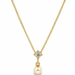Delicate gem and pearl necklace
