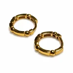 Line and dot clip earrings