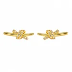 Small semi-precious Tiffany knot stud earrings