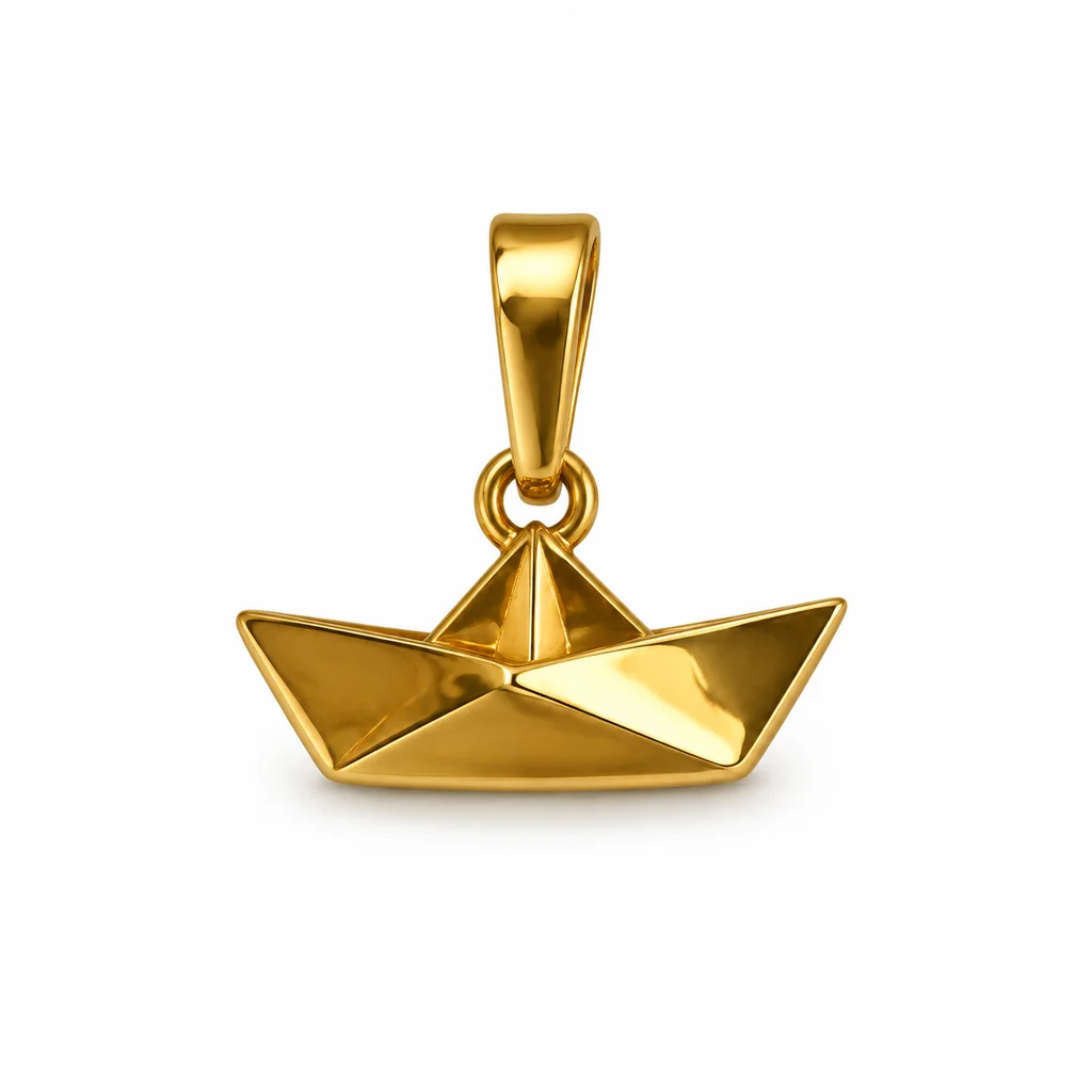 Single children's paper boat pendant