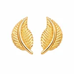 Delicate leaf stud earrings