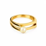 Two wide lines and pearl ring