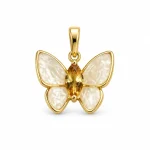Van Cleef-style single butterfly pendant with enamel finish