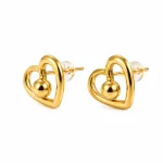 Curved Heart Stud Earrings